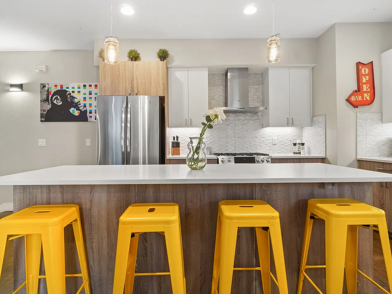 Kitchen island with bar seating