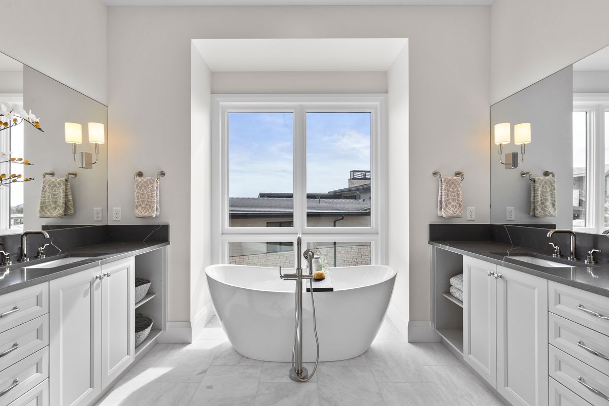 Primary bath dual vanities