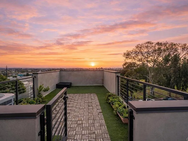 Rooftop deck at sunset