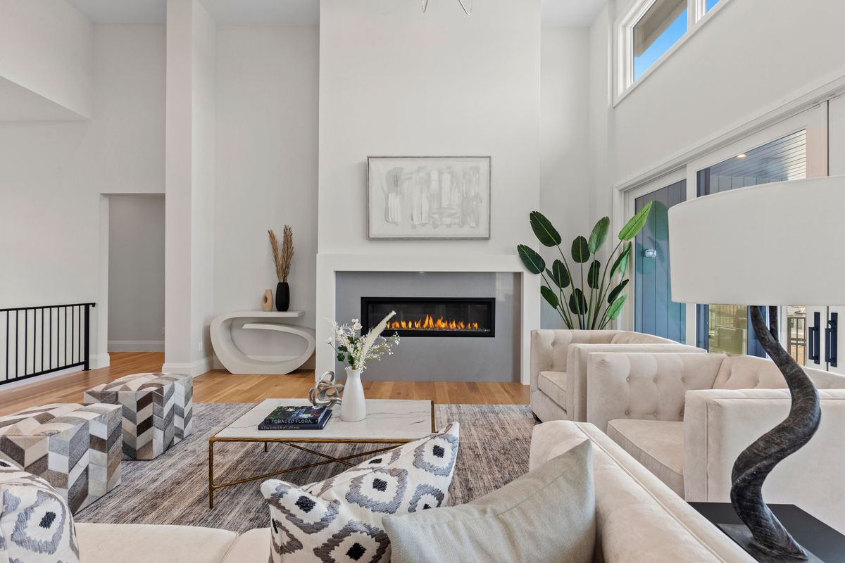 Great room with fireplace
