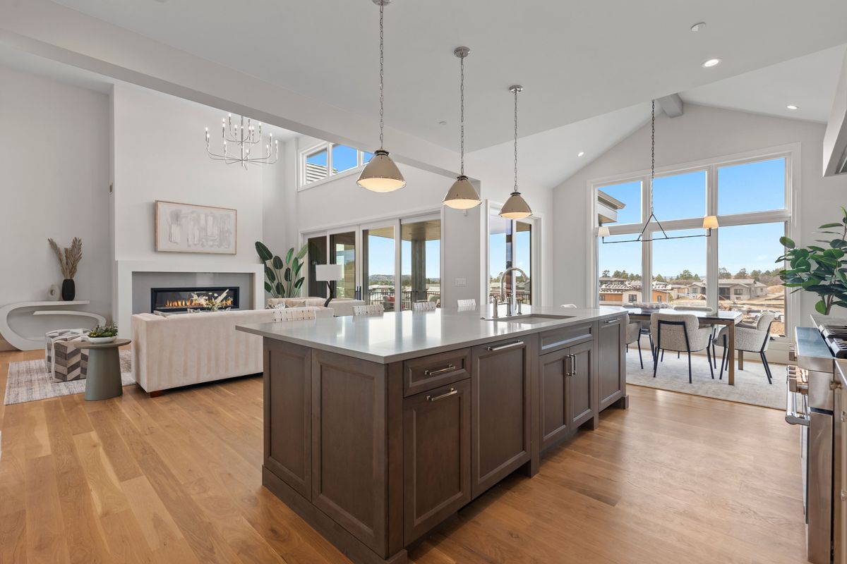 Open kitchen and living area